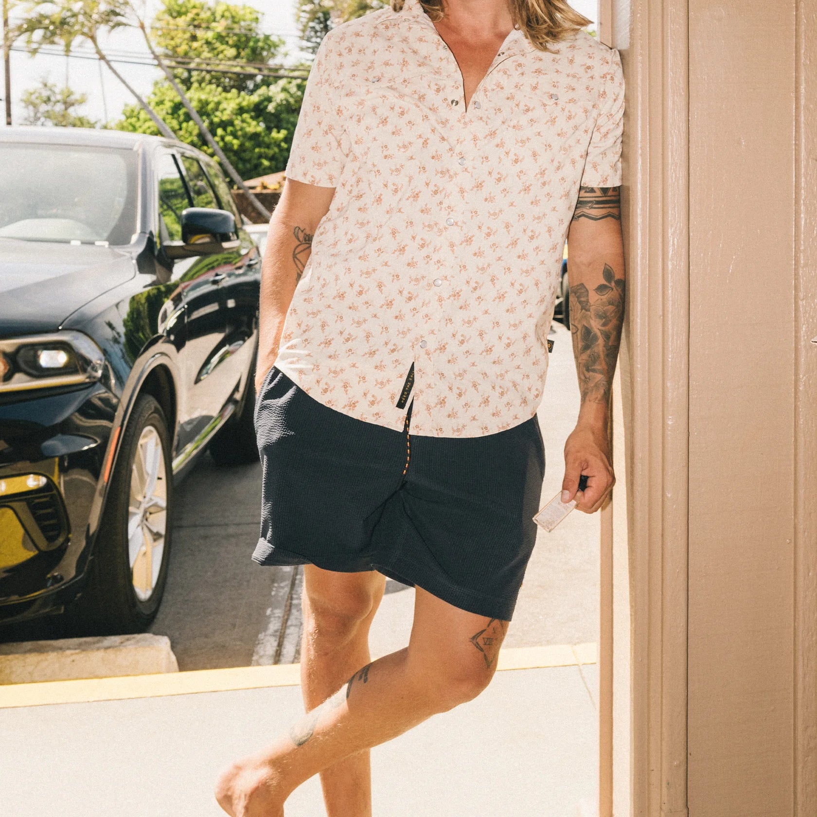 Salado Shorts - Seersucker : Midnight