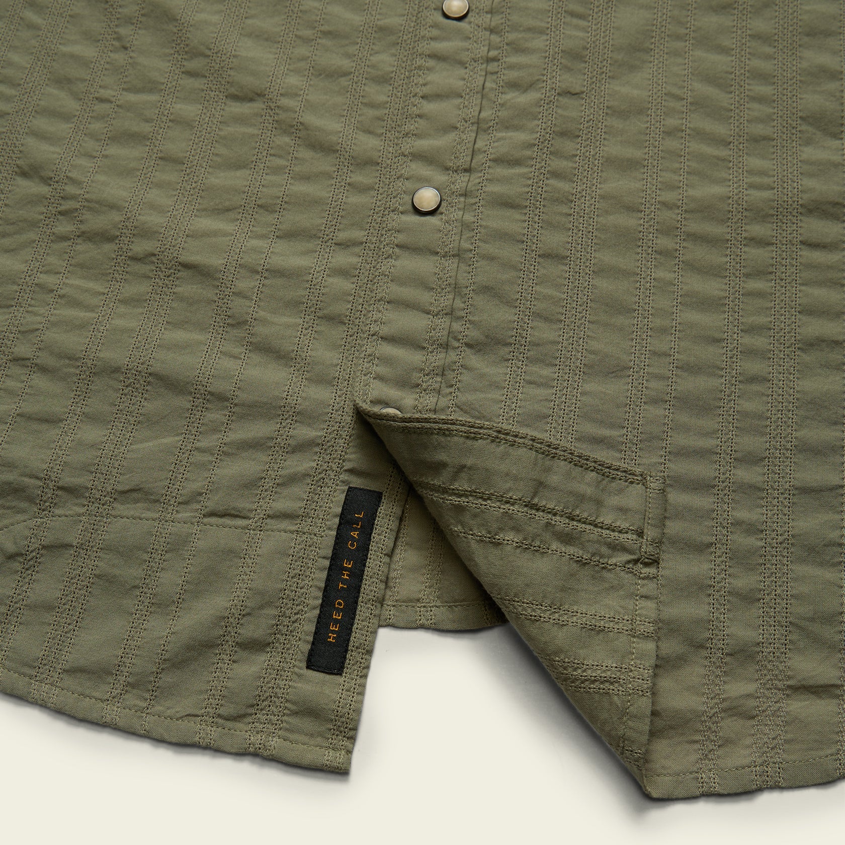 H Bar B Snapshirt - Eyelet Stripe : Cadet