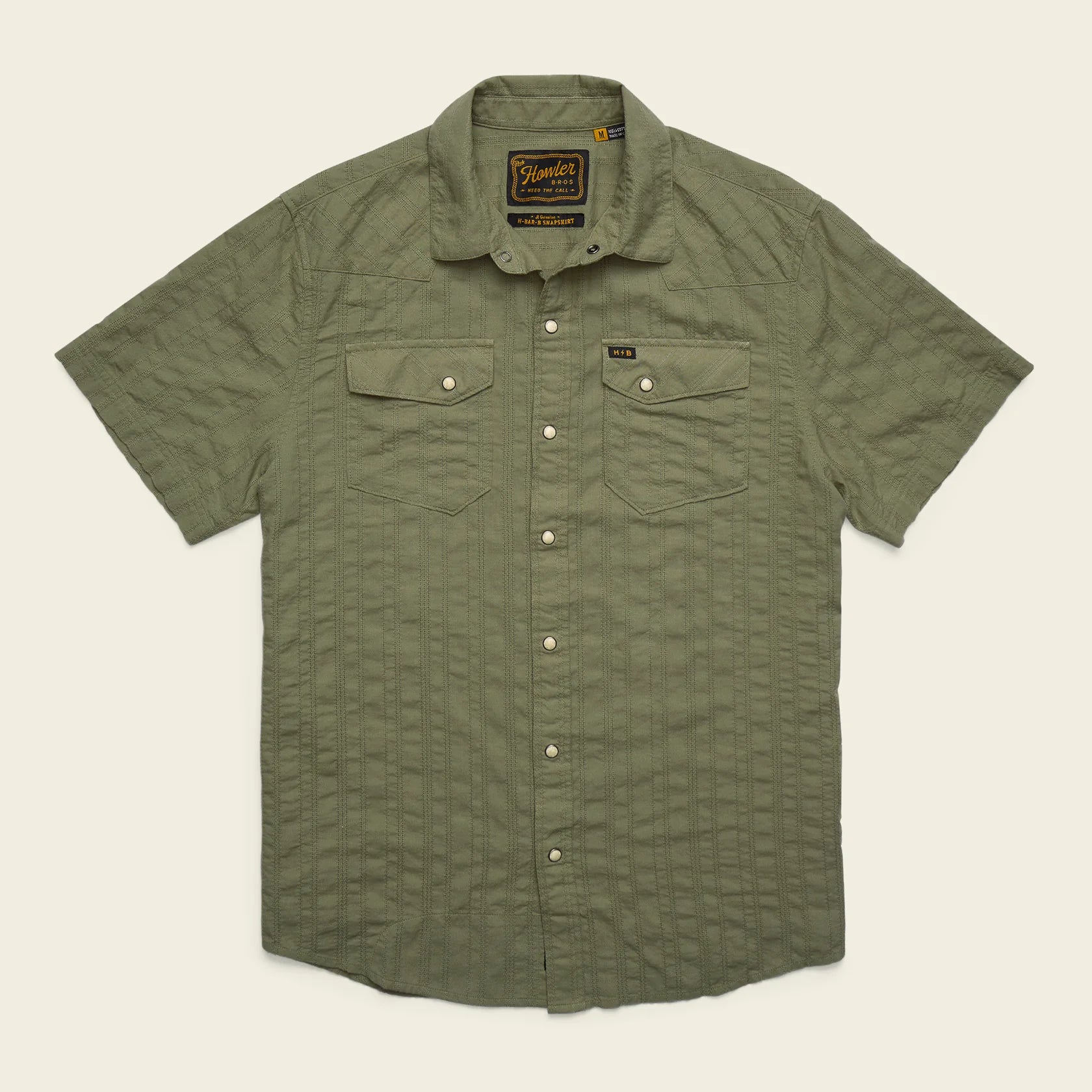 H Bar B Snapshirt - Eyelet Stripe : Cadet