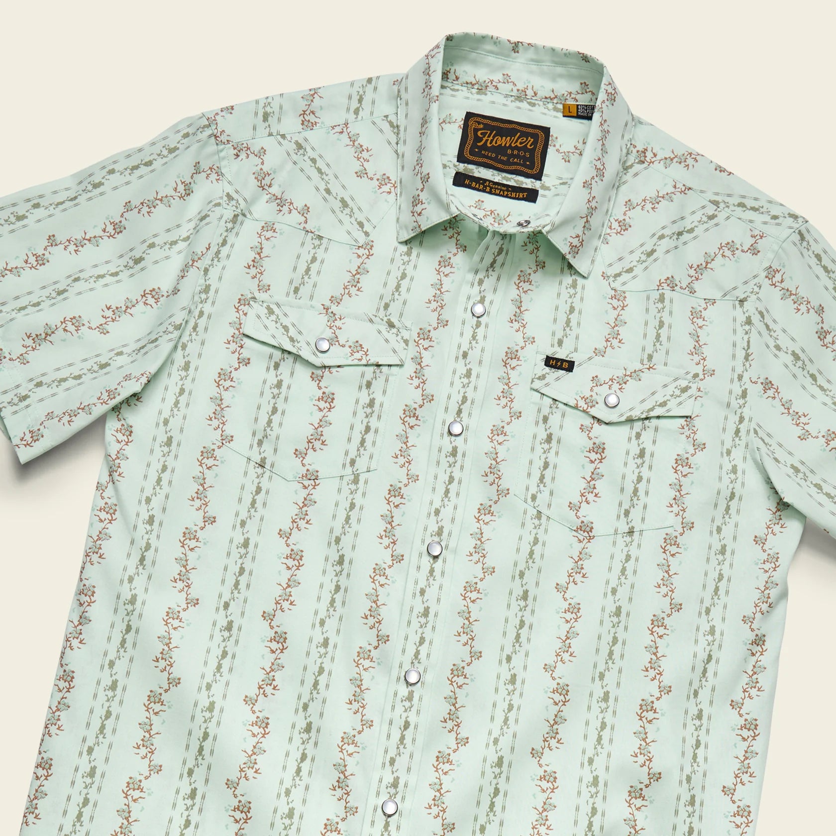 H Bar B Snapshirt - Hibiscus Ribbons : Mint