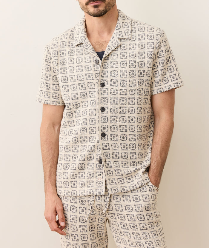 Cam Jacquard Resort Shirt-Neutral Geo