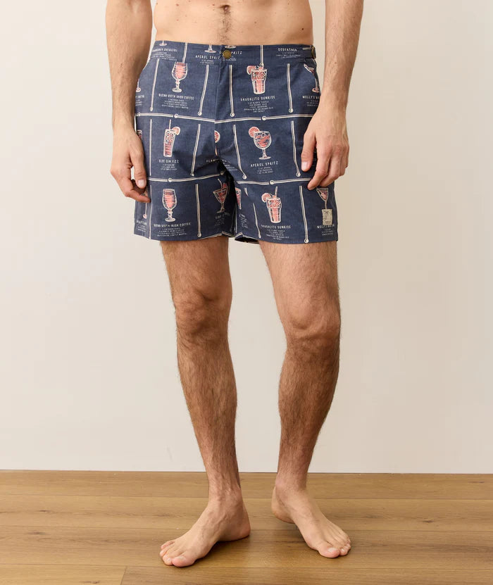 6" Parker Tailored Trunk - Navy Happy Hour Print