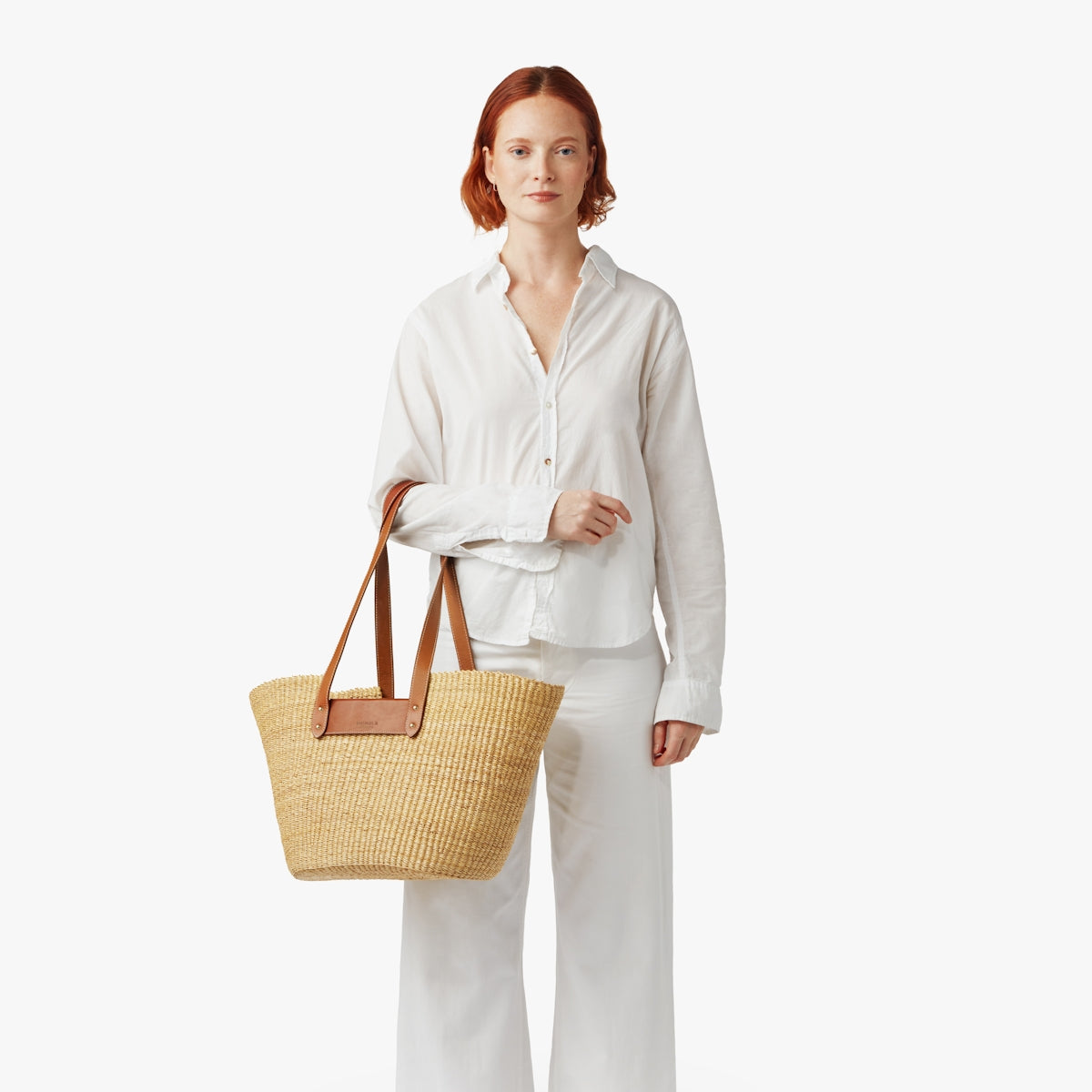 INDEGO BASKET BAG - STRAW VACHETTA
