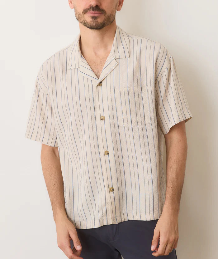 Boxy Resort Shirt - Natural Stripe