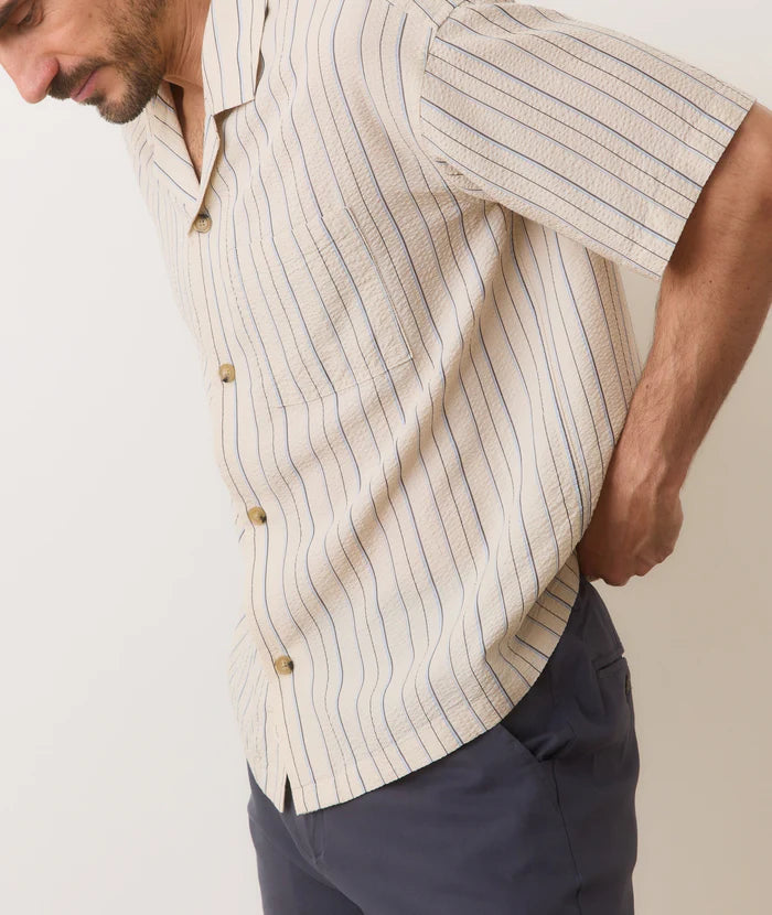 Boxy Resort Shirt - Natural Stripe