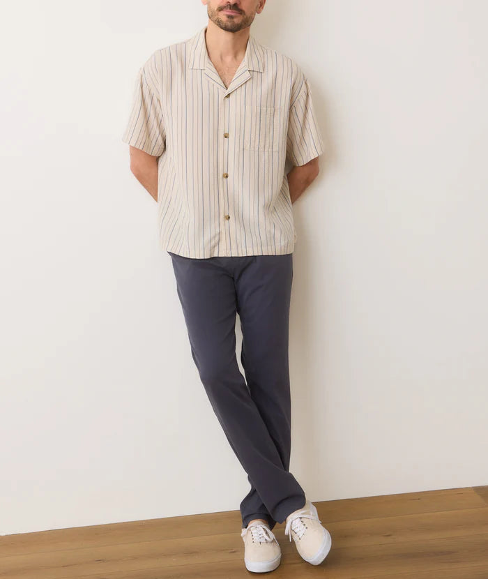 Boxy Resort Shirt - Natural Stripe