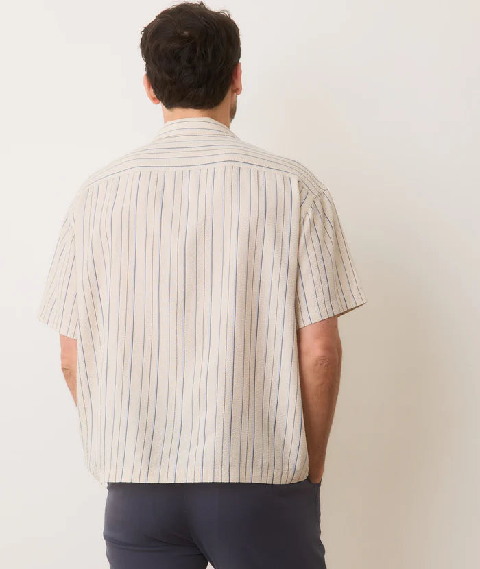Boxy Resort Shirt - Natural Stripe
