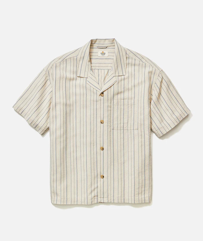 Boxy Resort Shirt - Natural Stripe