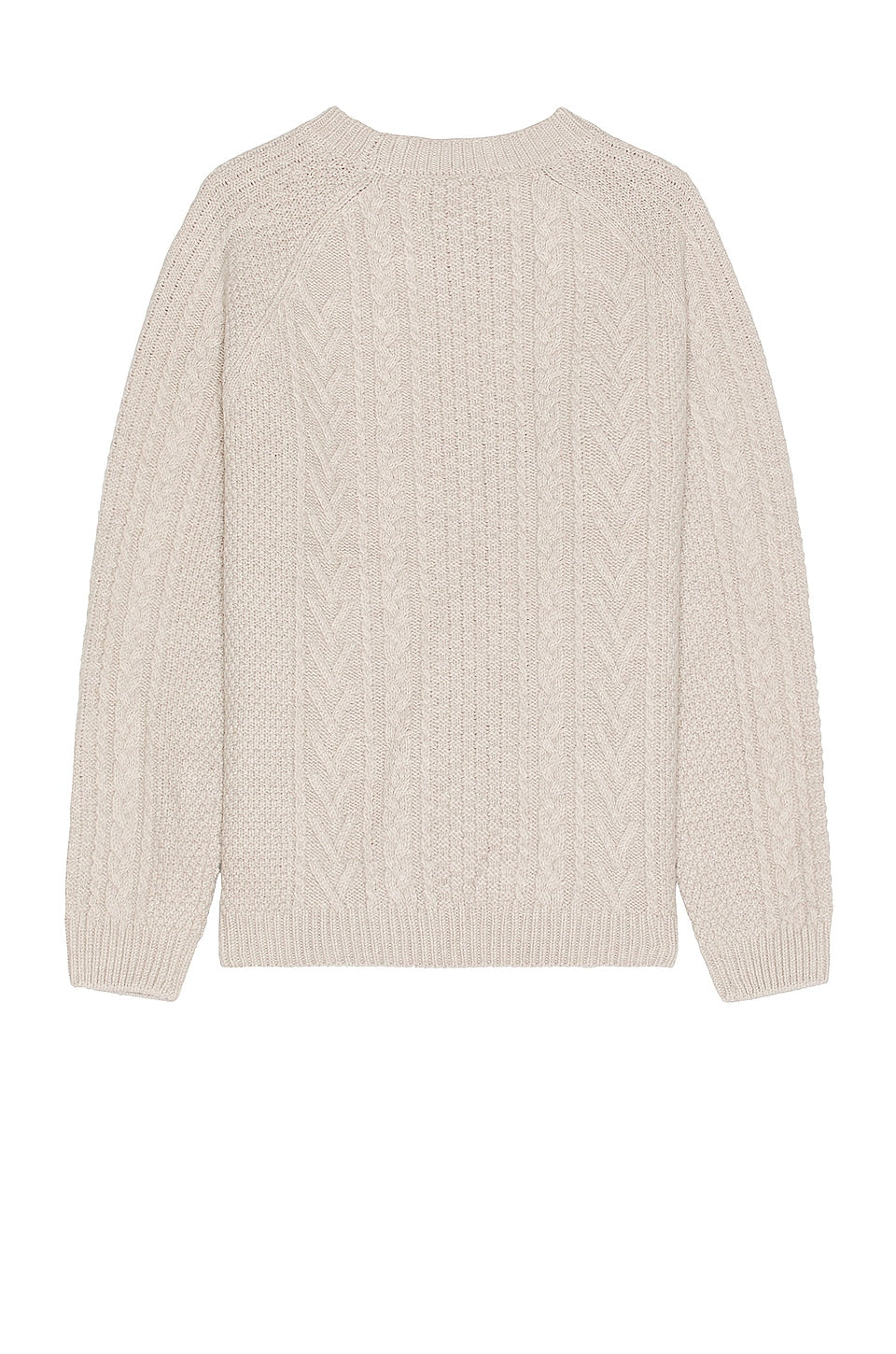 Schott Merino Wool Fisherman's Sweater - Oat