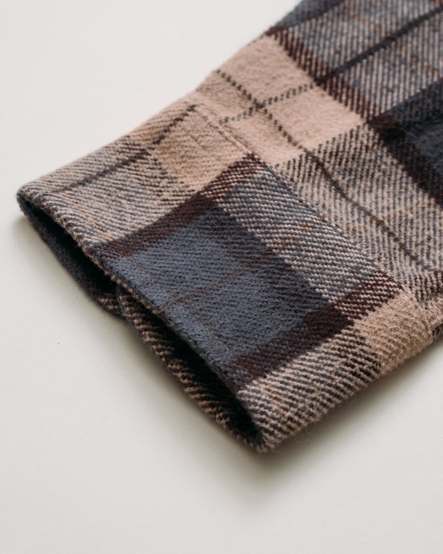Heavy Flannel Work Shirt - Khaki/Grey