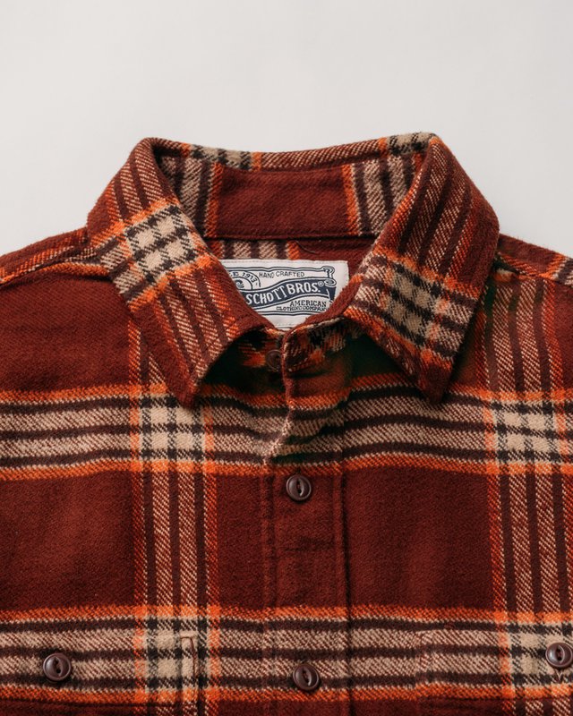 Heavy Flannel Work Shirt - Root Beer