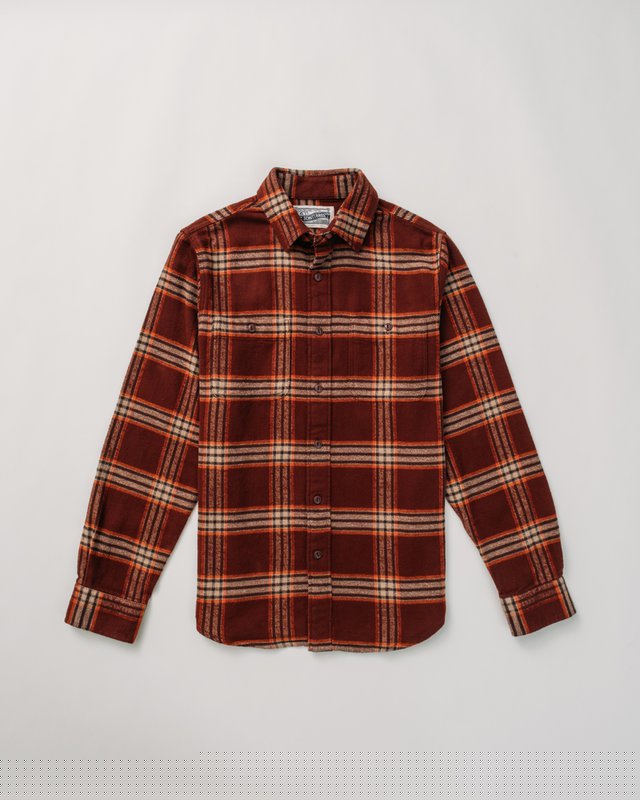 Heavy Flannel Work Shirt - Root Beer