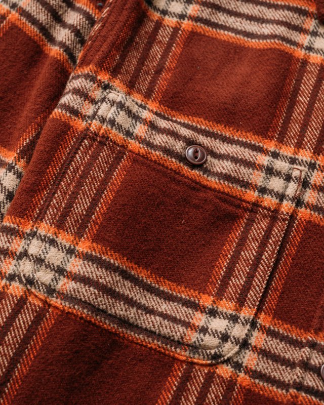 Heavy Flannel Work Shirt - Root Beer