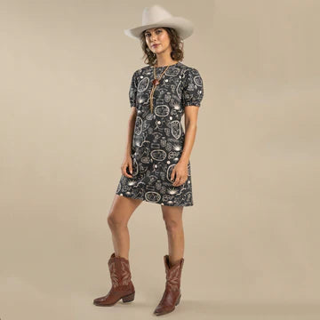 Gabriela Shift Dress - Charcoal