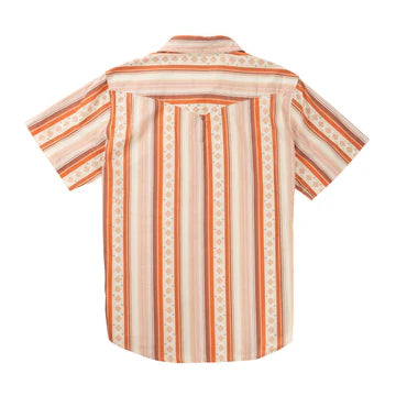 The Wyatt Pearl Snap Short Sleeve Serape Shirt - Cream/Clay