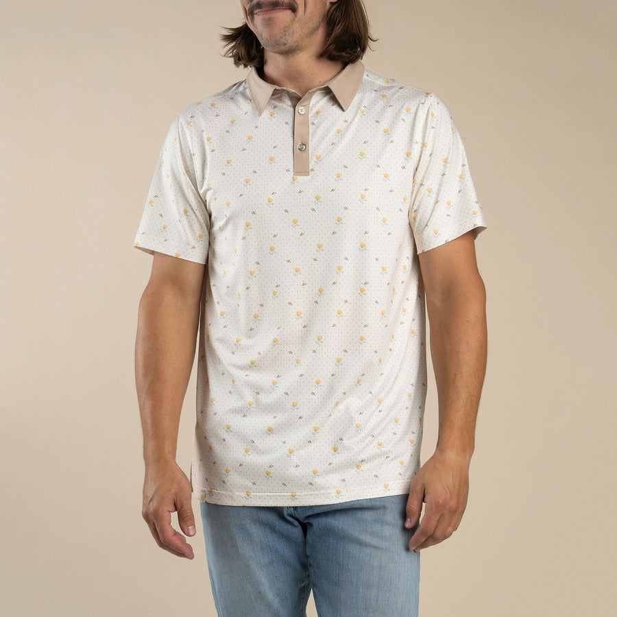 High Noon Performance Polo-Texas Rose Print