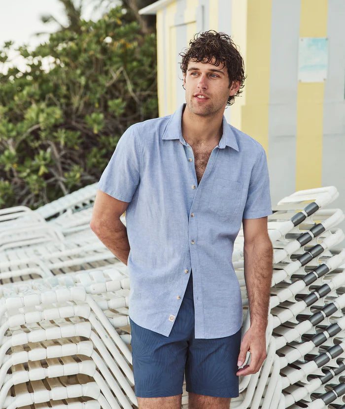 Better-Than-Linen Short Sleeve Shirt - Chambray