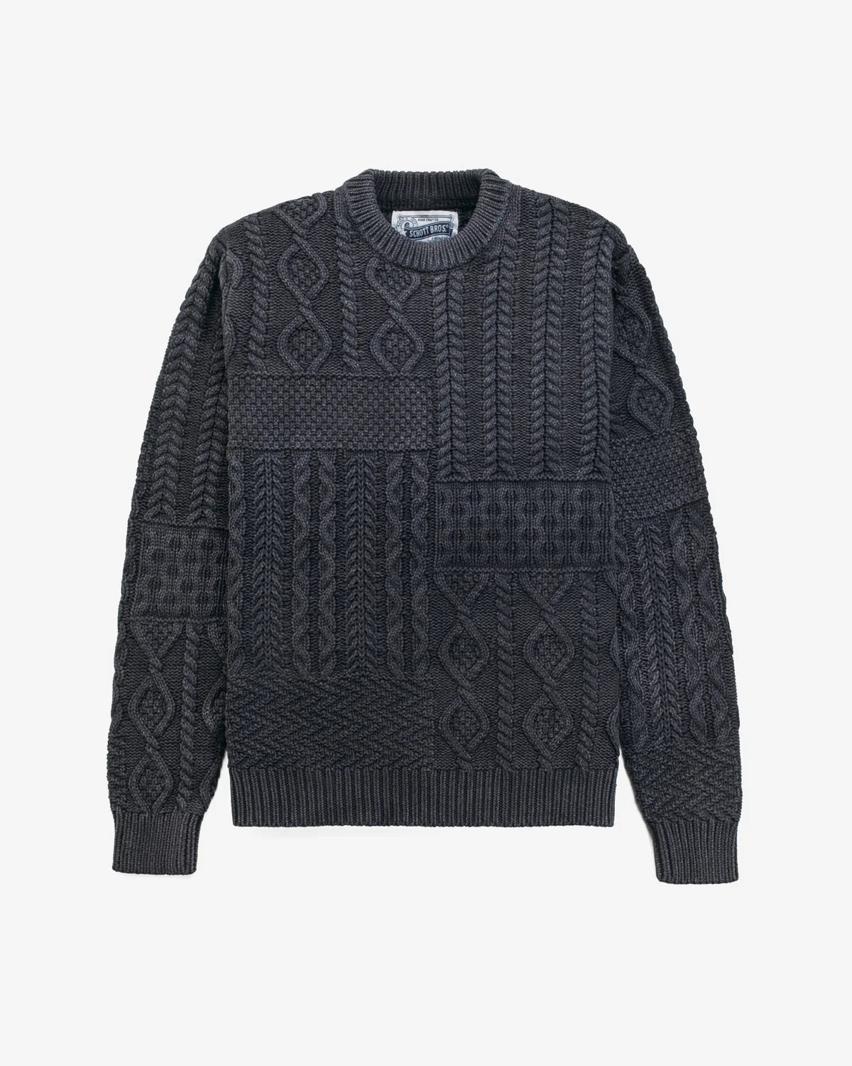 Stonewashed Patchwork Cotton Sweater