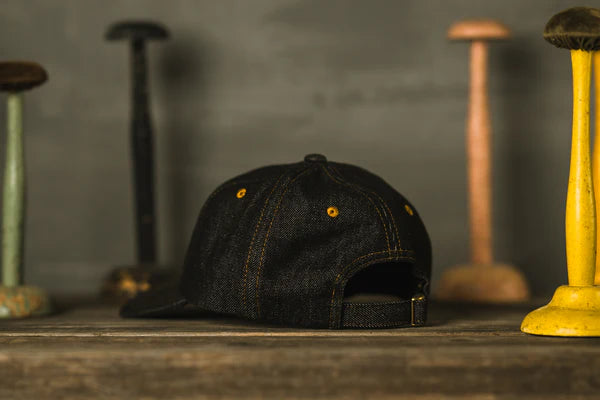 Denim 6-Panel Cap-Blue Bonehead Patch