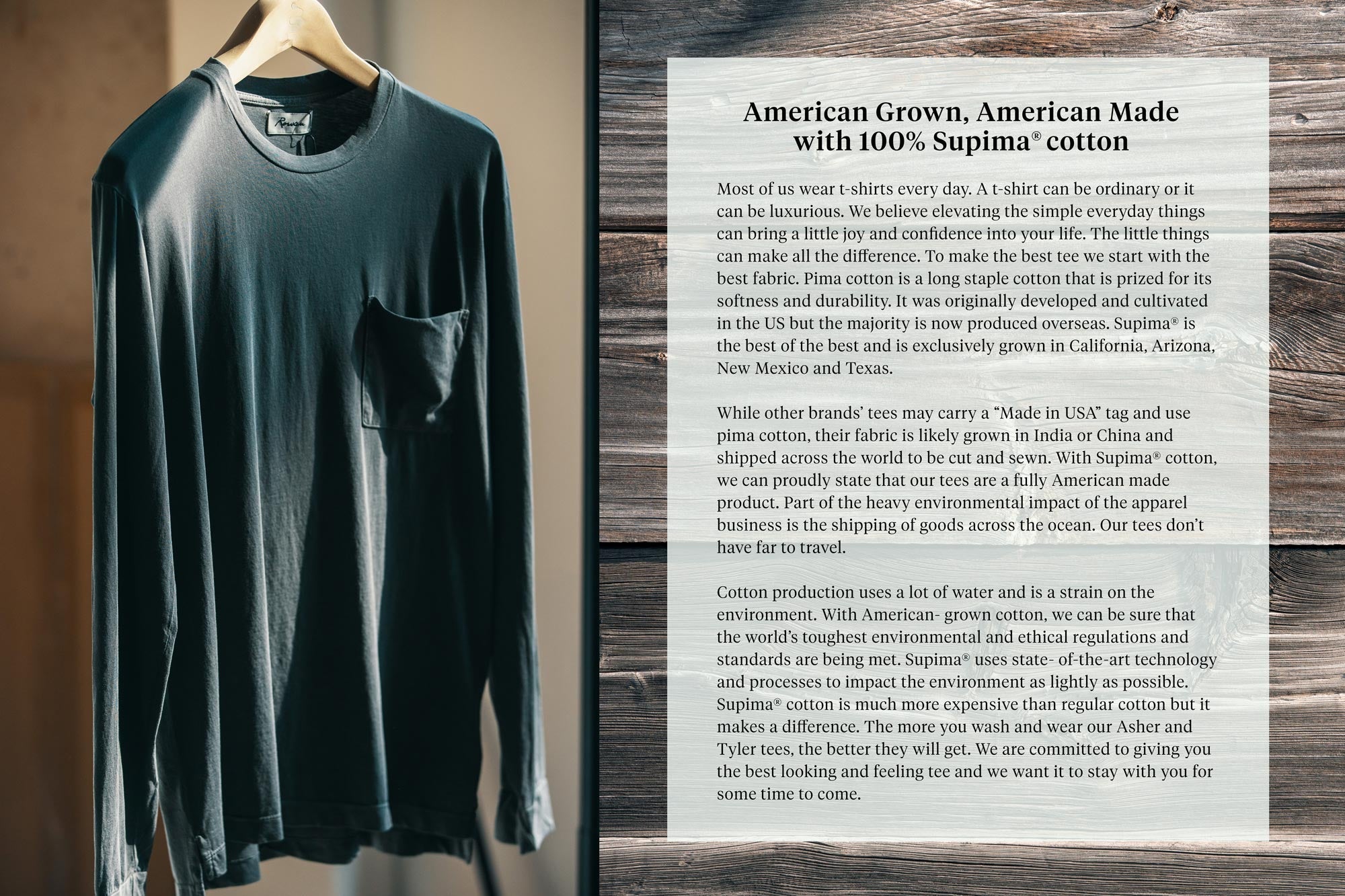 ASHER LONG SLEEVE POCKET TEE - BASALT