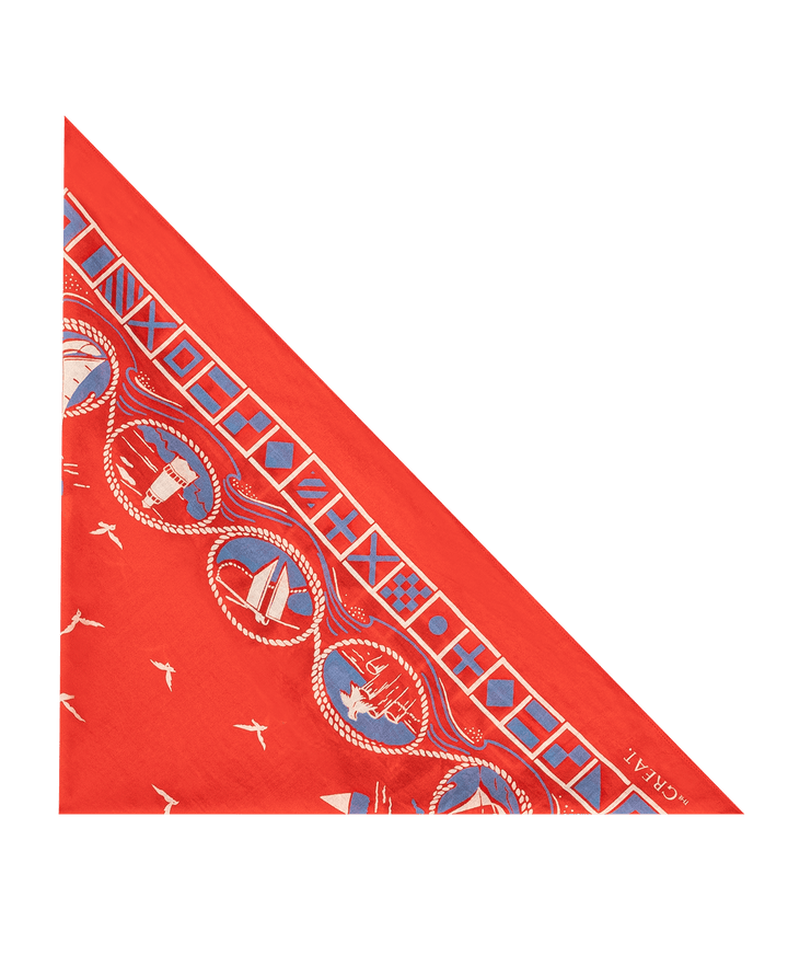 THE SAILBOAT BANDANA. Red.