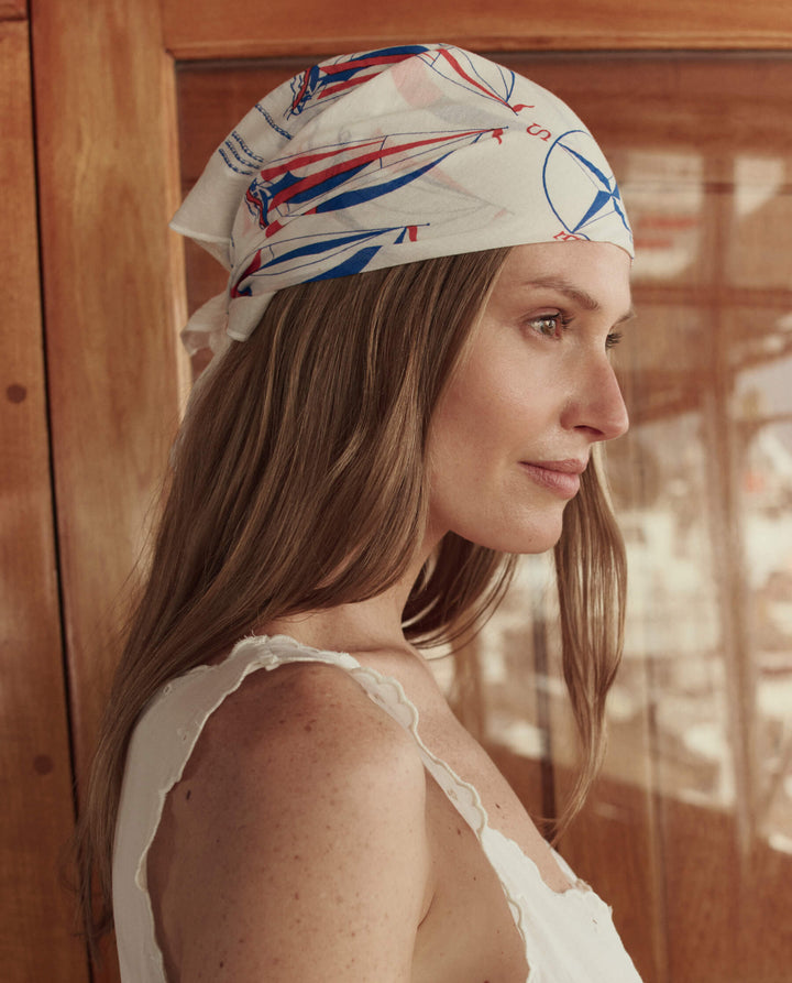 THE SAILBOAT BANDANA. White.