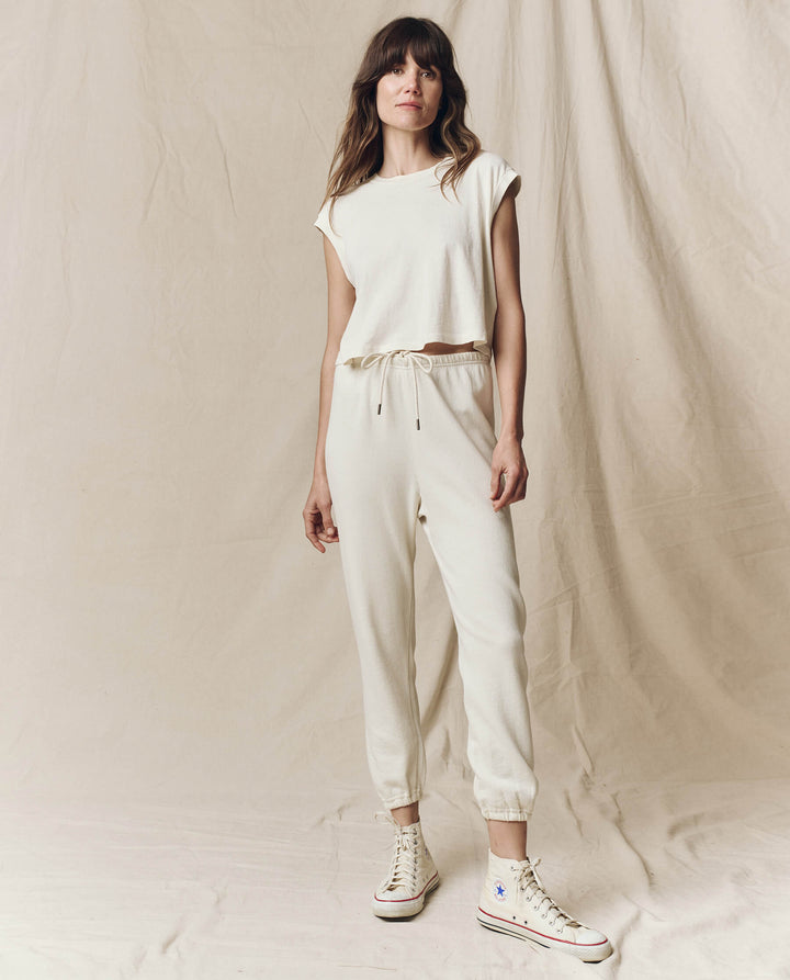 The Stadium Sweatpant. Washed White.