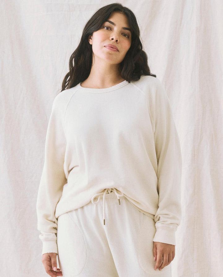 The College Sweatshirt. Washed White.