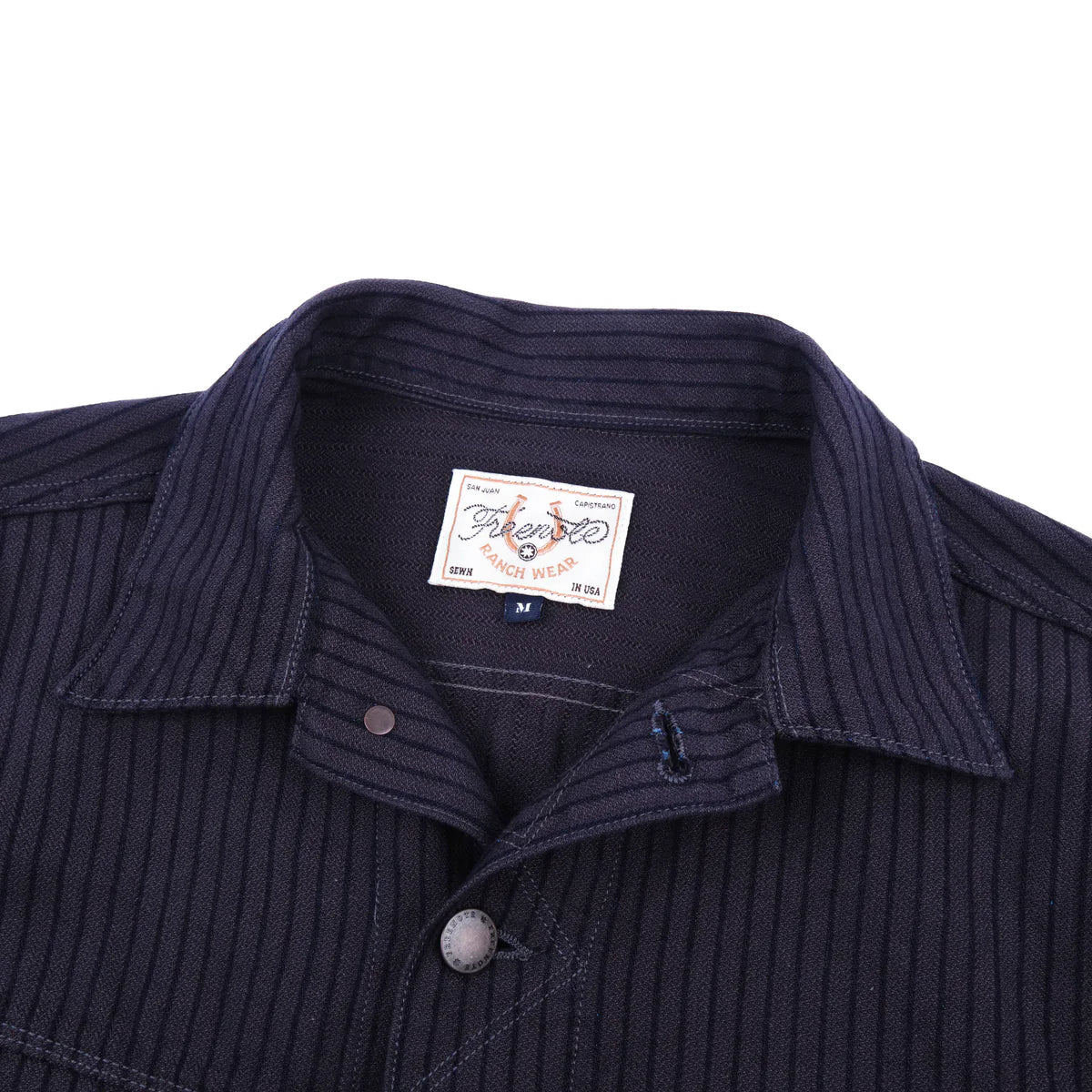 High Low Indigo Herringbone Dobby Jacket