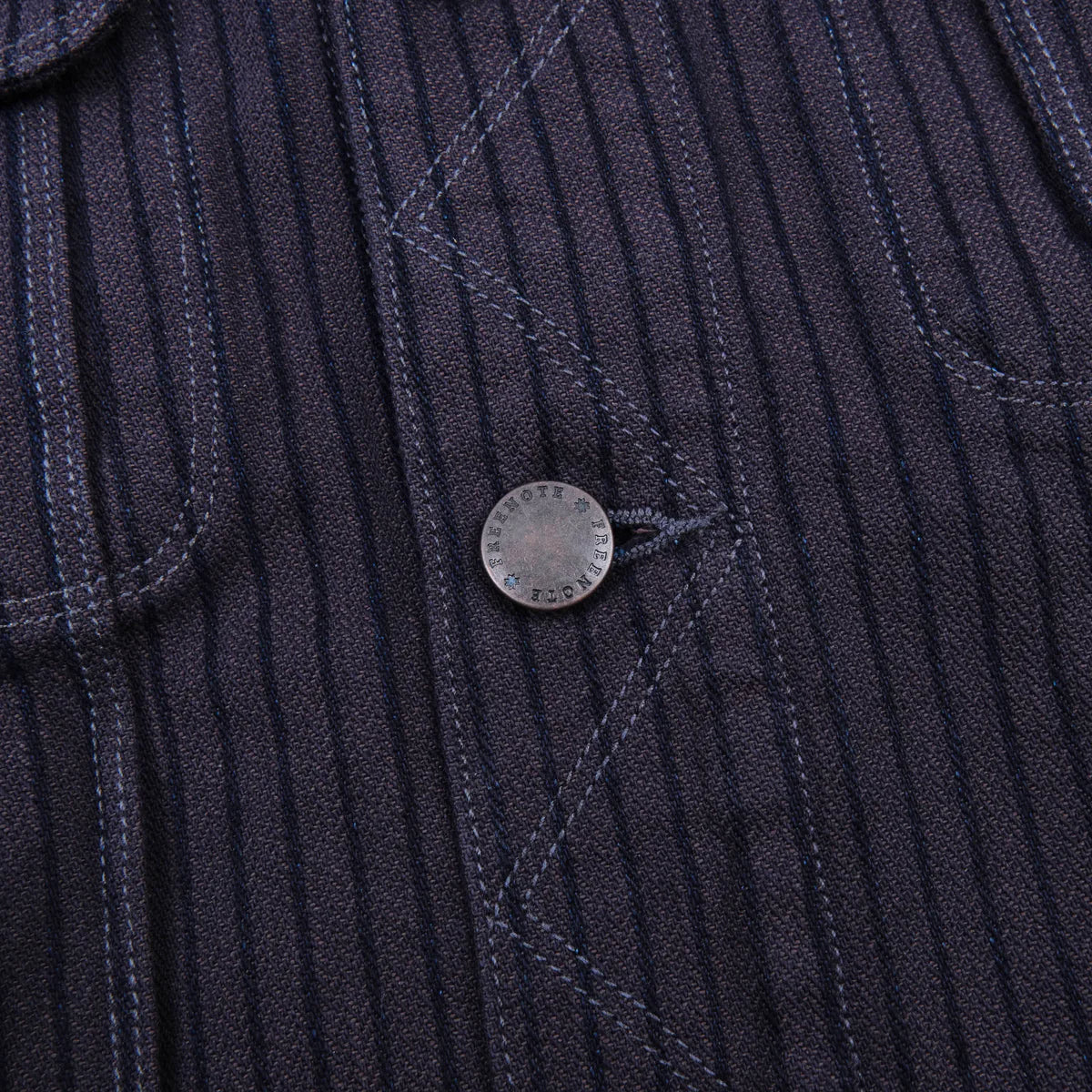 High Low Indigo Herringbone Dobby Jacket
