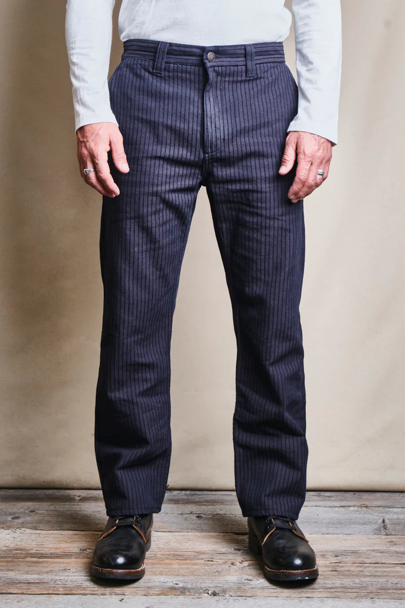 DECK PANT - INDIGO HERRINGBONE DOBBY