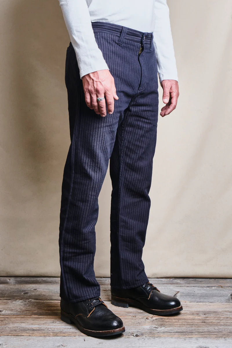 DECK PANT - INDIGO HERRINGBONE DOBBY