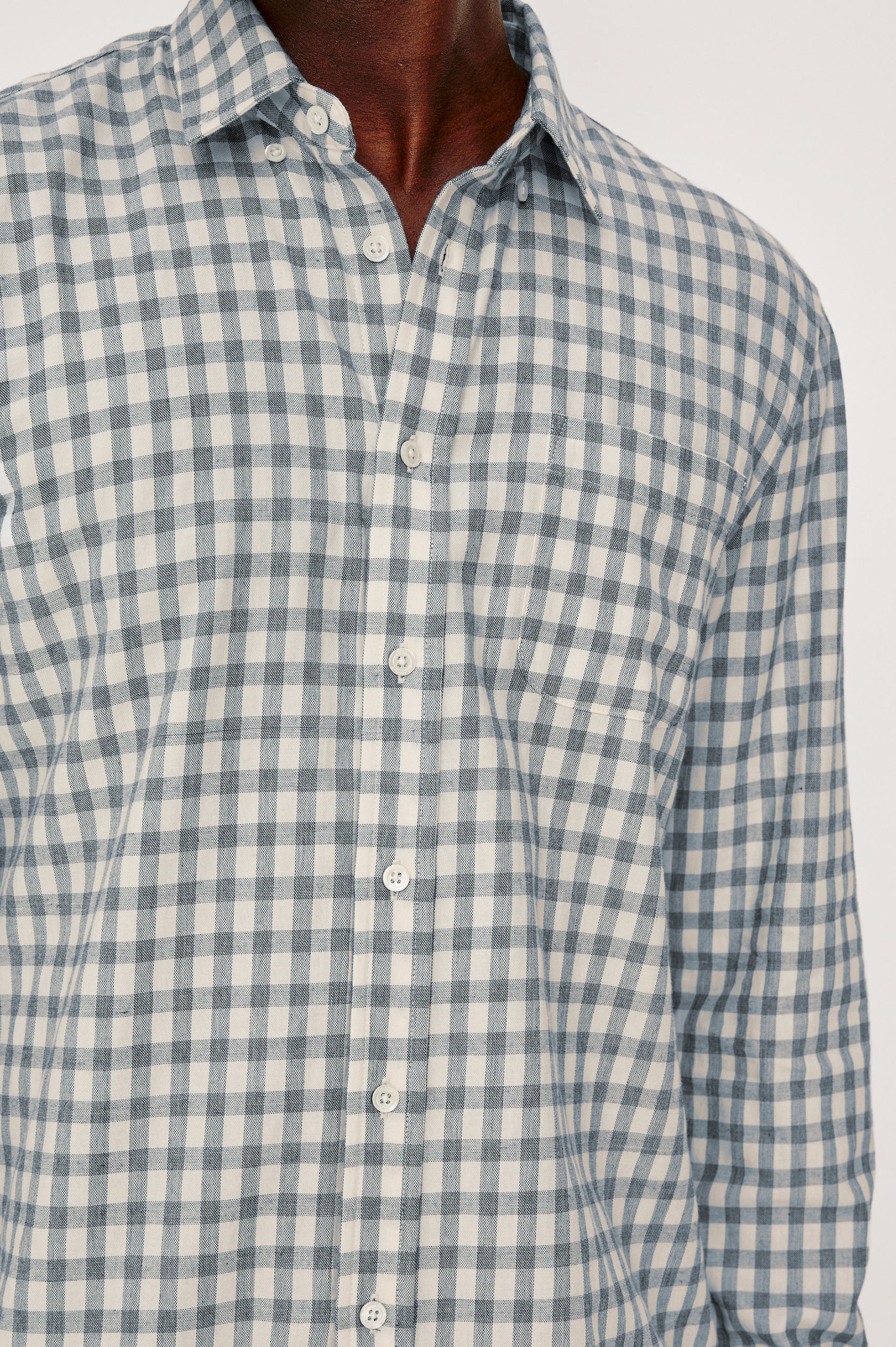 Vance Shirt - Bone Navy Check