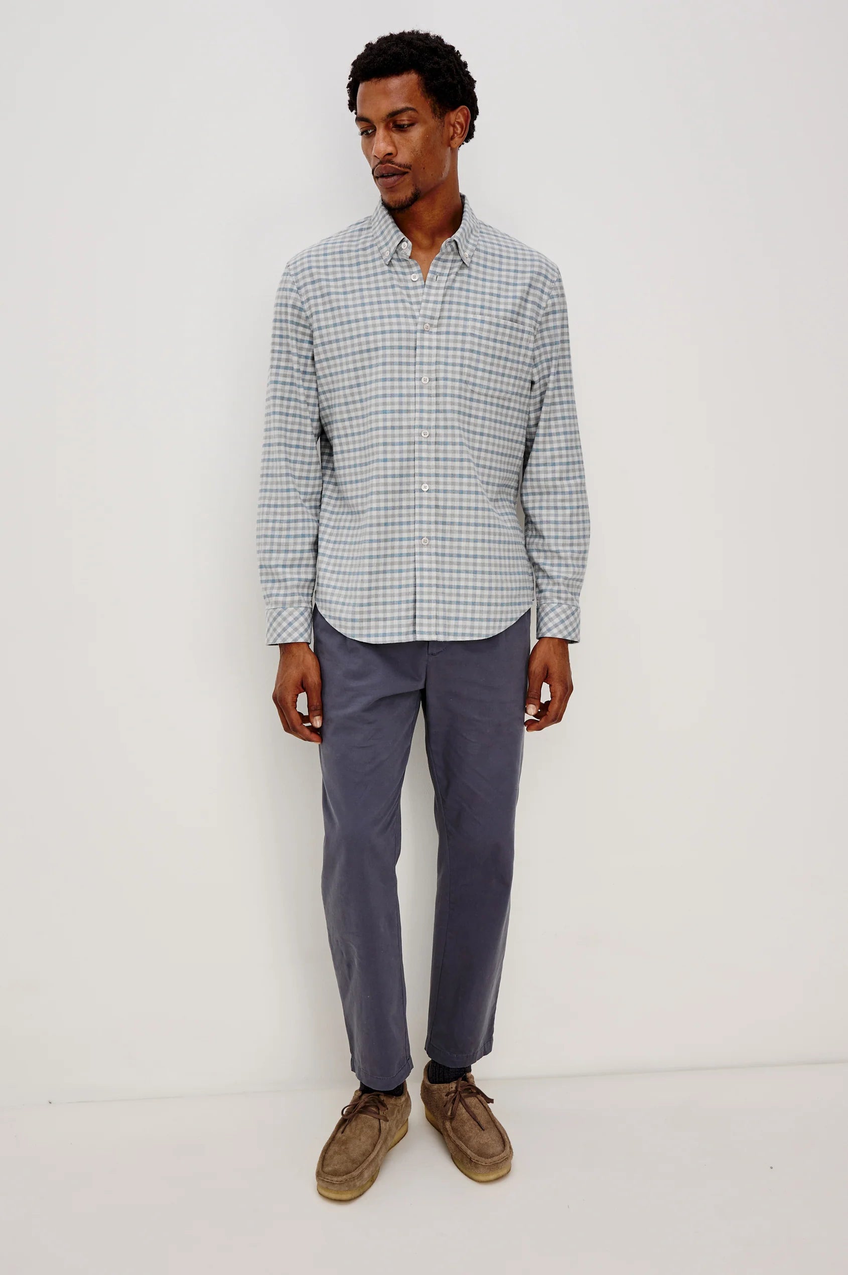 Vance Shirt - Charcoal Blue Check