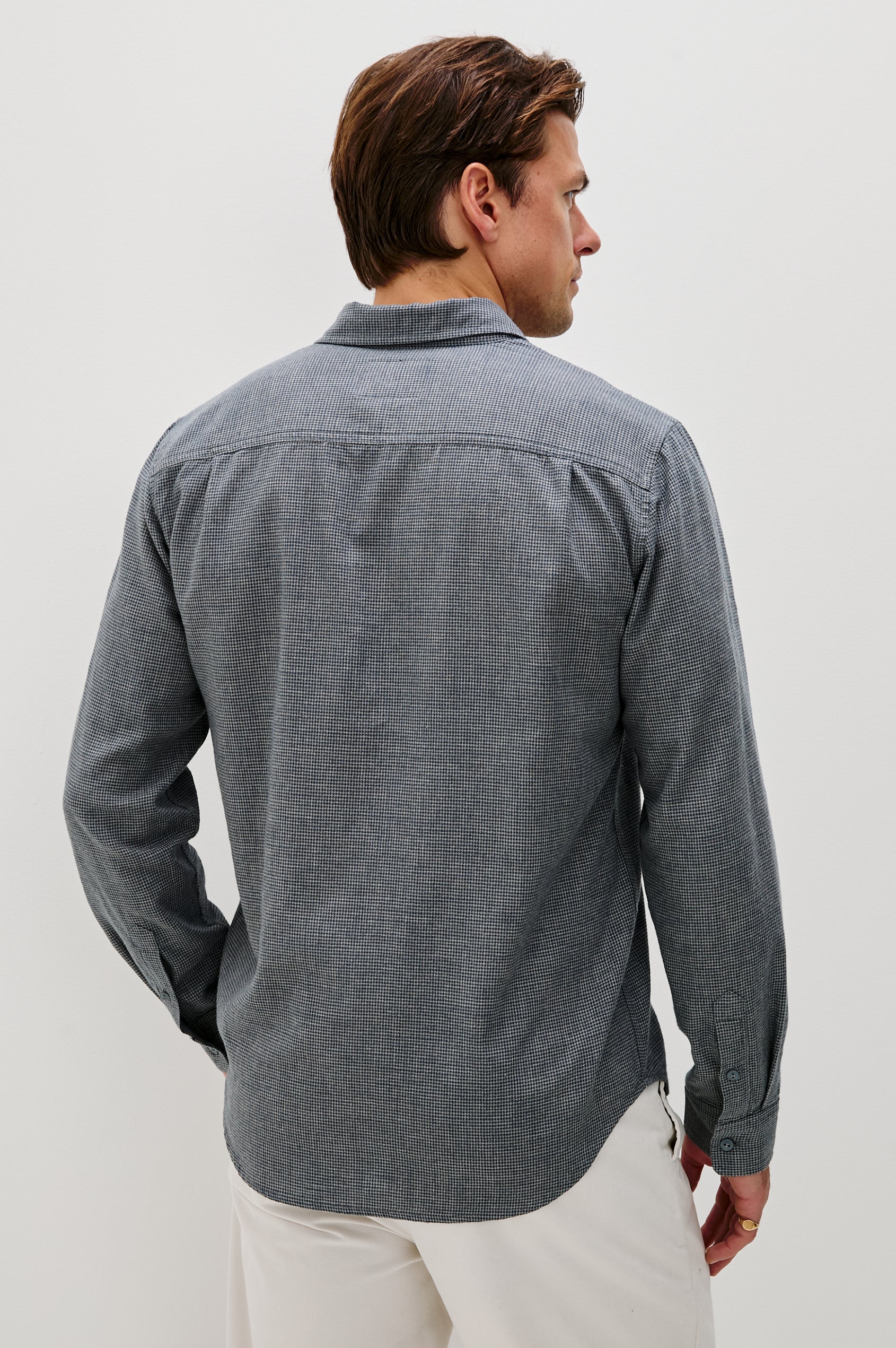 Wyatt Shirt - Charcoal Navy Houndstooth