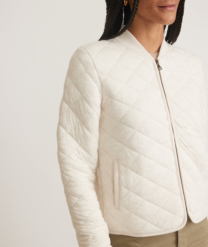 Corbet Quilted Bomber - Heather Grey