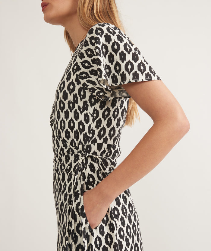 Emlyn Midi Dress - Black and White Ecat