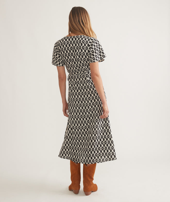 Emlyn Midi Dress - Black and White Ecat