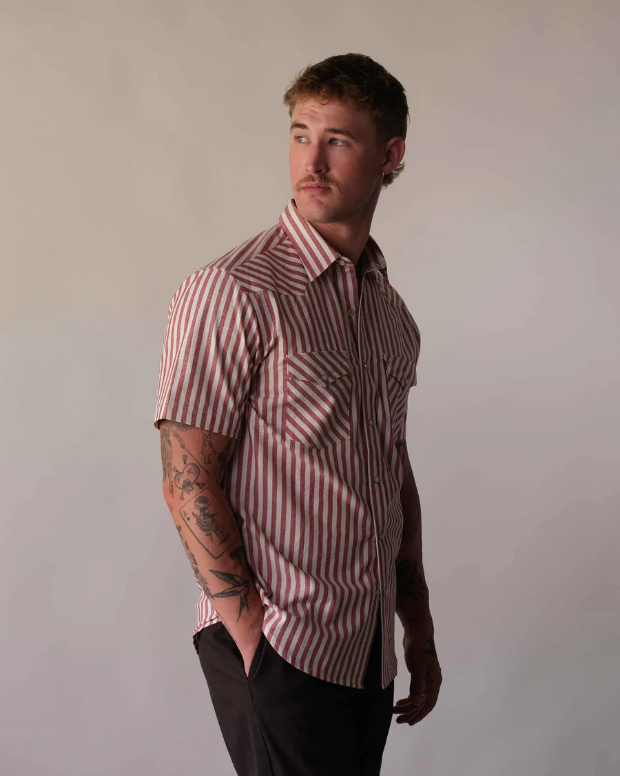 West Major Chambray Slub Red Stripe