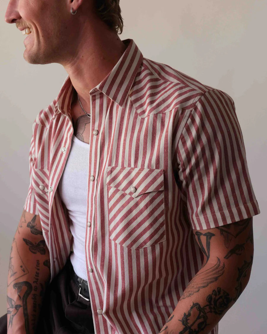 West Major Chambray Slub Red Stripe