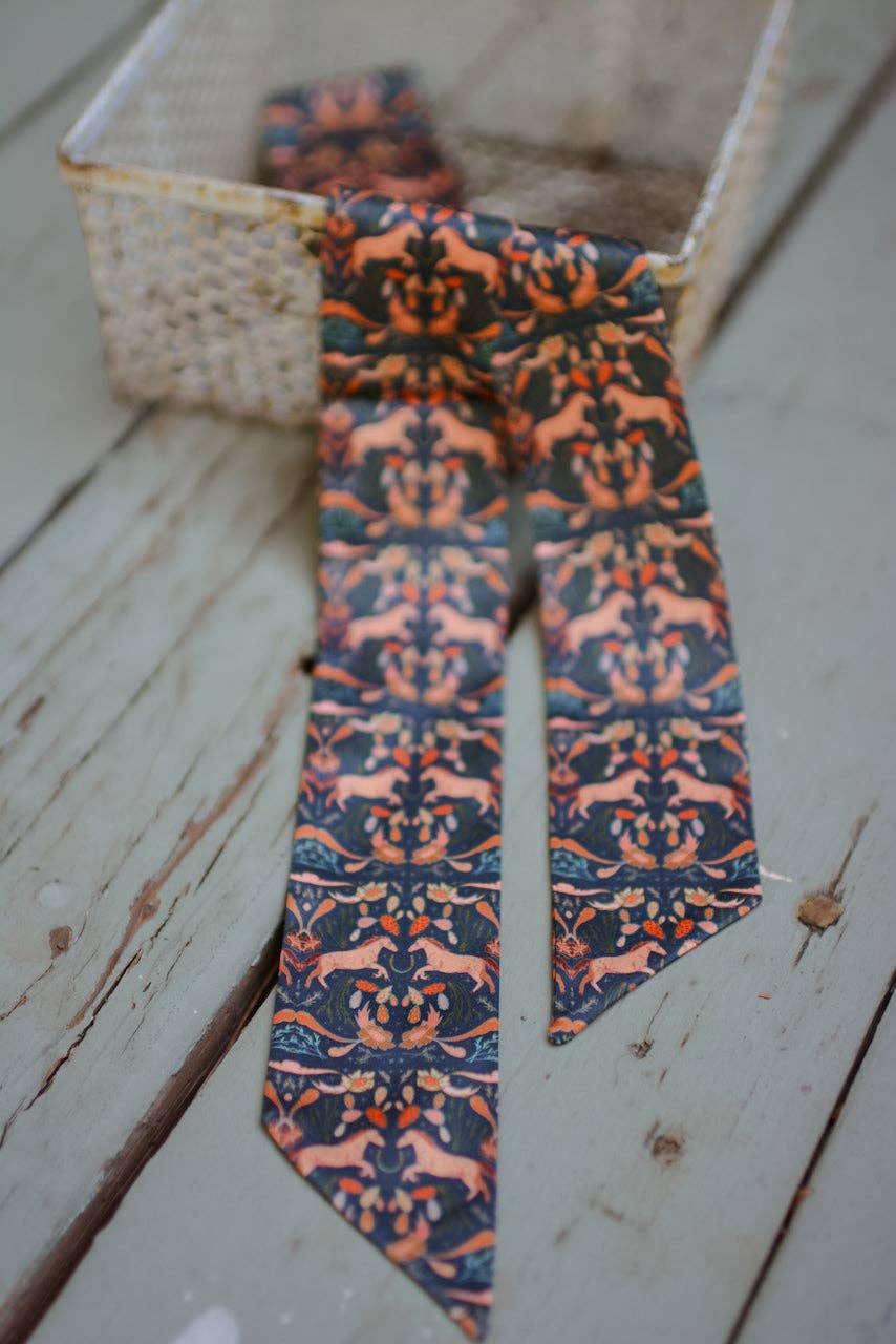 Prairie Days in Denim Western Silk Twilly