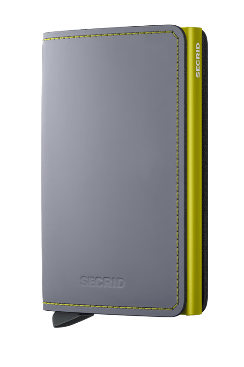 Slimwallet - Matte Grey & Lime