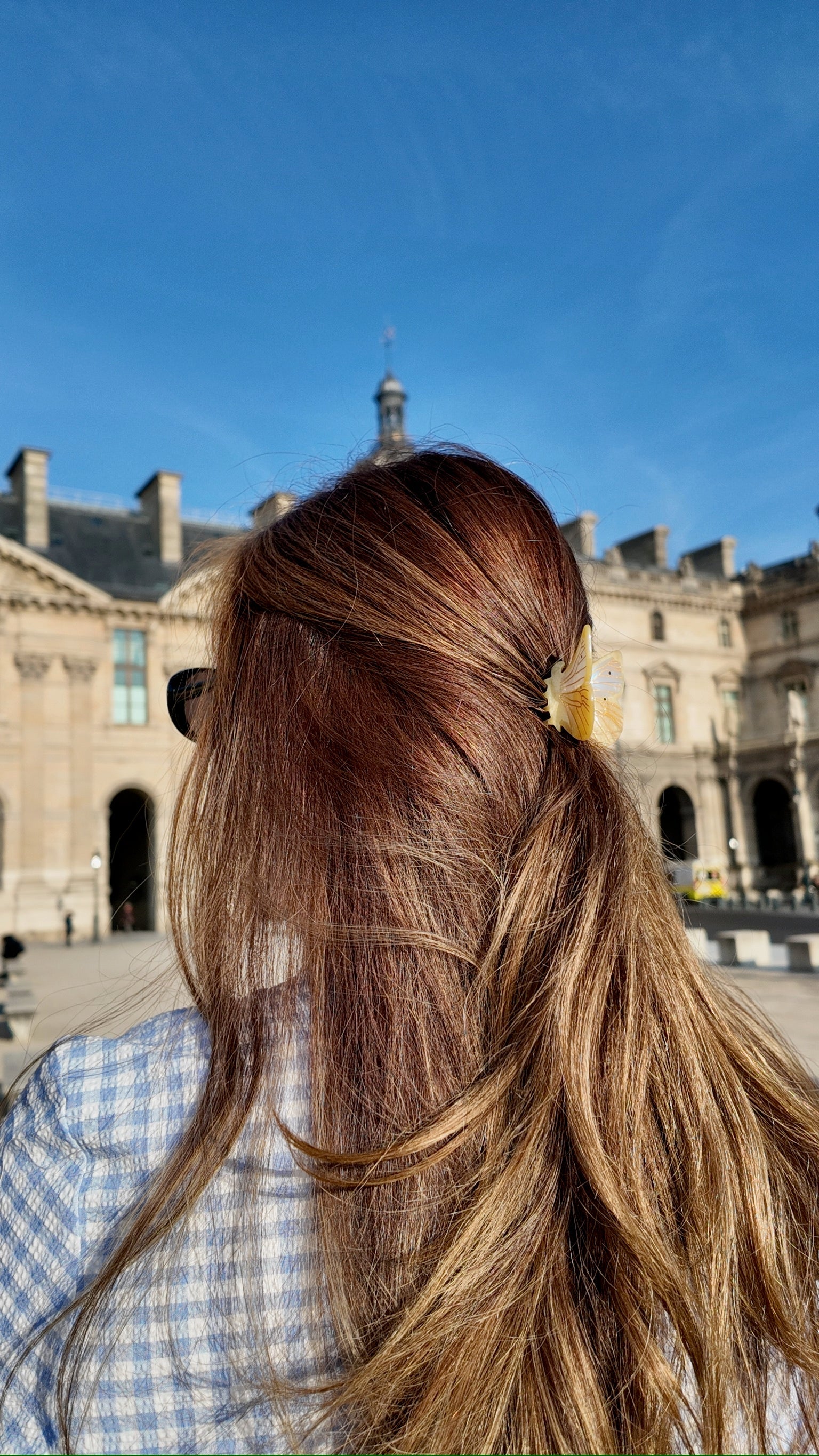 Hand-Painted Cabbage Butterfly Claw Hair Clip | Eco-Friendly Yellow/White