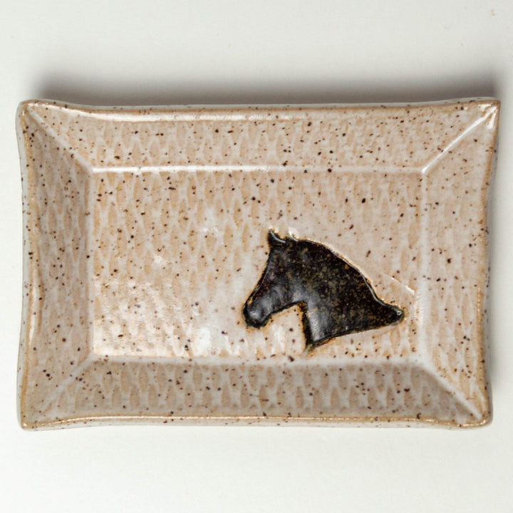 Brown Horse White Trinket Dish
