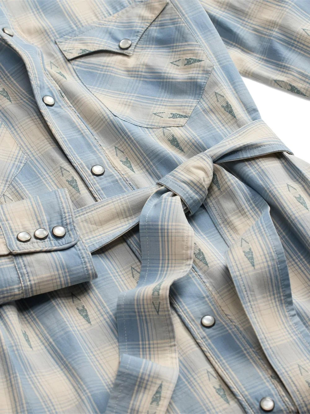 RRL Plaid Belted Midi Dress