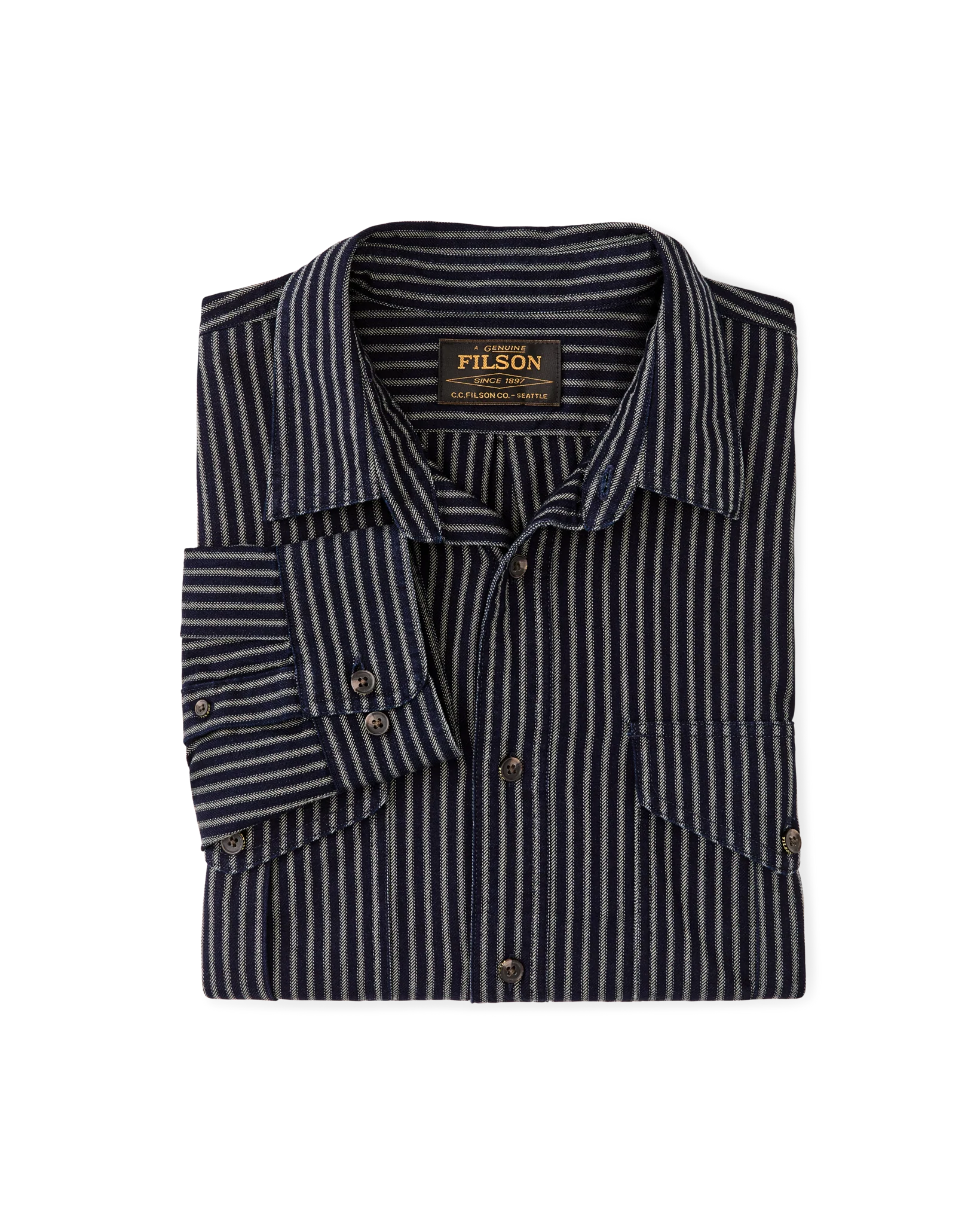 Lightweight Alaskan Guide Shirt - Indigo Ticking Stripe