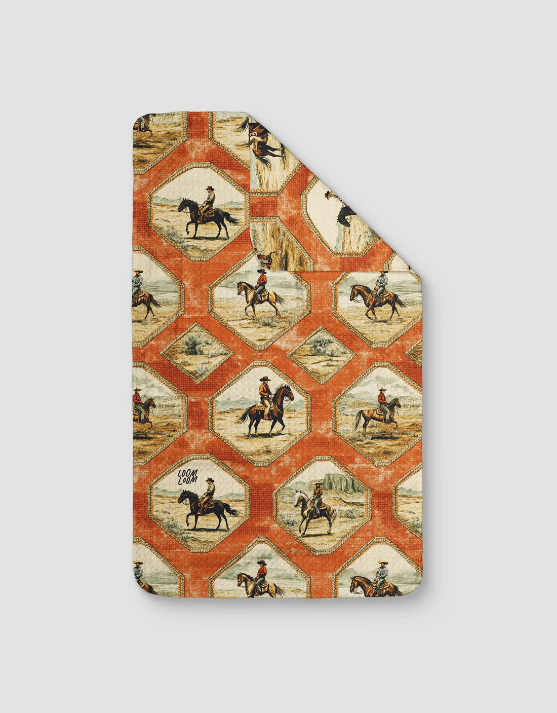 Double-Sided Tea Towel - Cowboy Frames