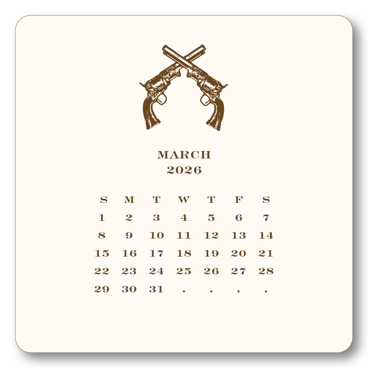 2026 Cowboy Calendar with Easel