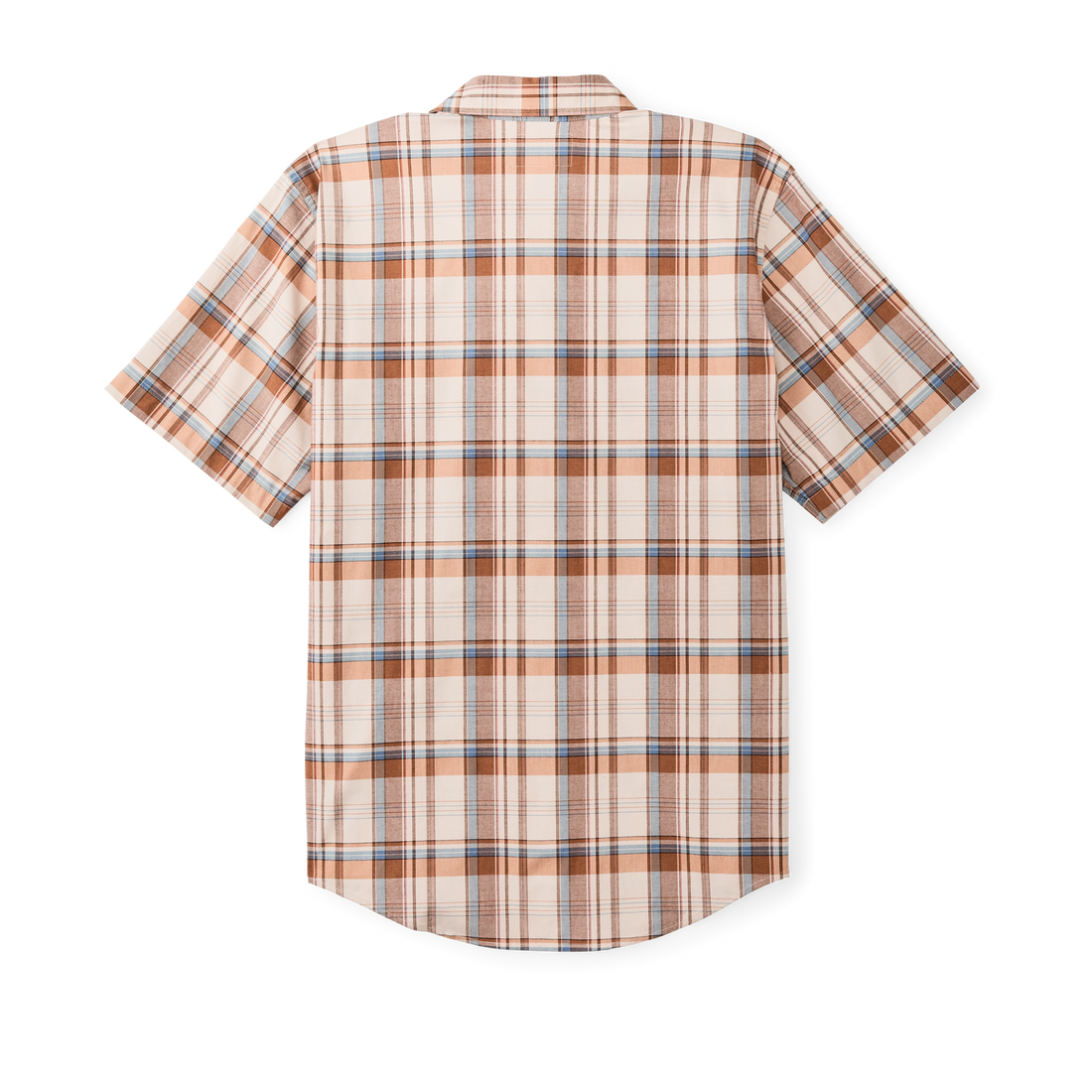 TWIN LAKES SHORT SLEEVE SPORT SHIRT - BEIGE / RUST PLAID
