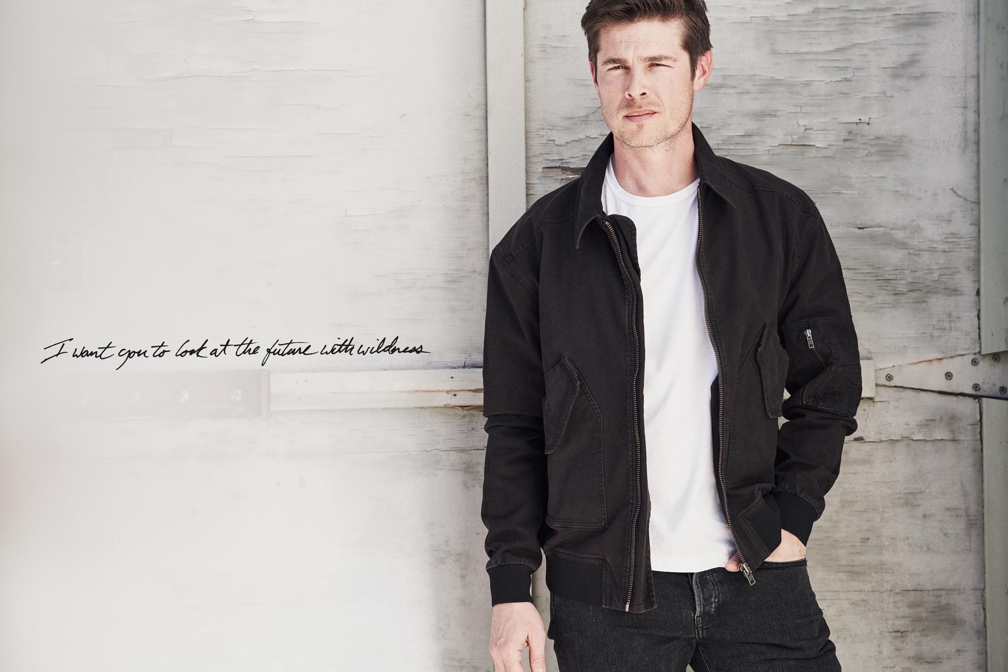 DILLON MID-CENTURY TWILL BOMBER JACKET